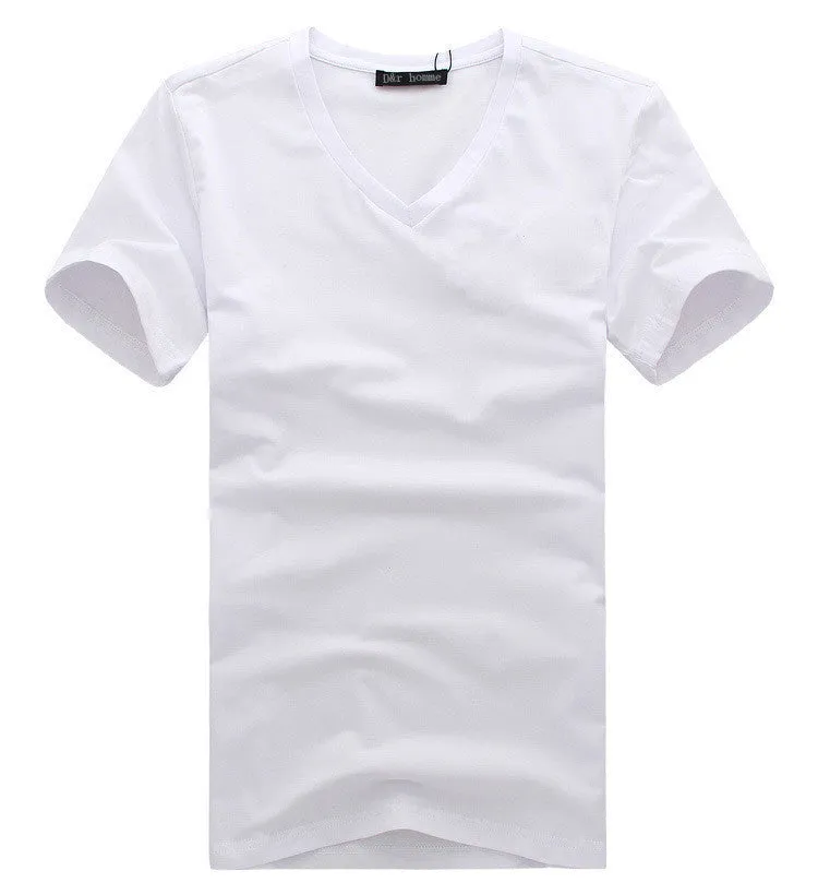 Slim dark green red orange blue gray black white T shirts Slim Fit Short Sleeve T-shirt 6 size S-XXXL