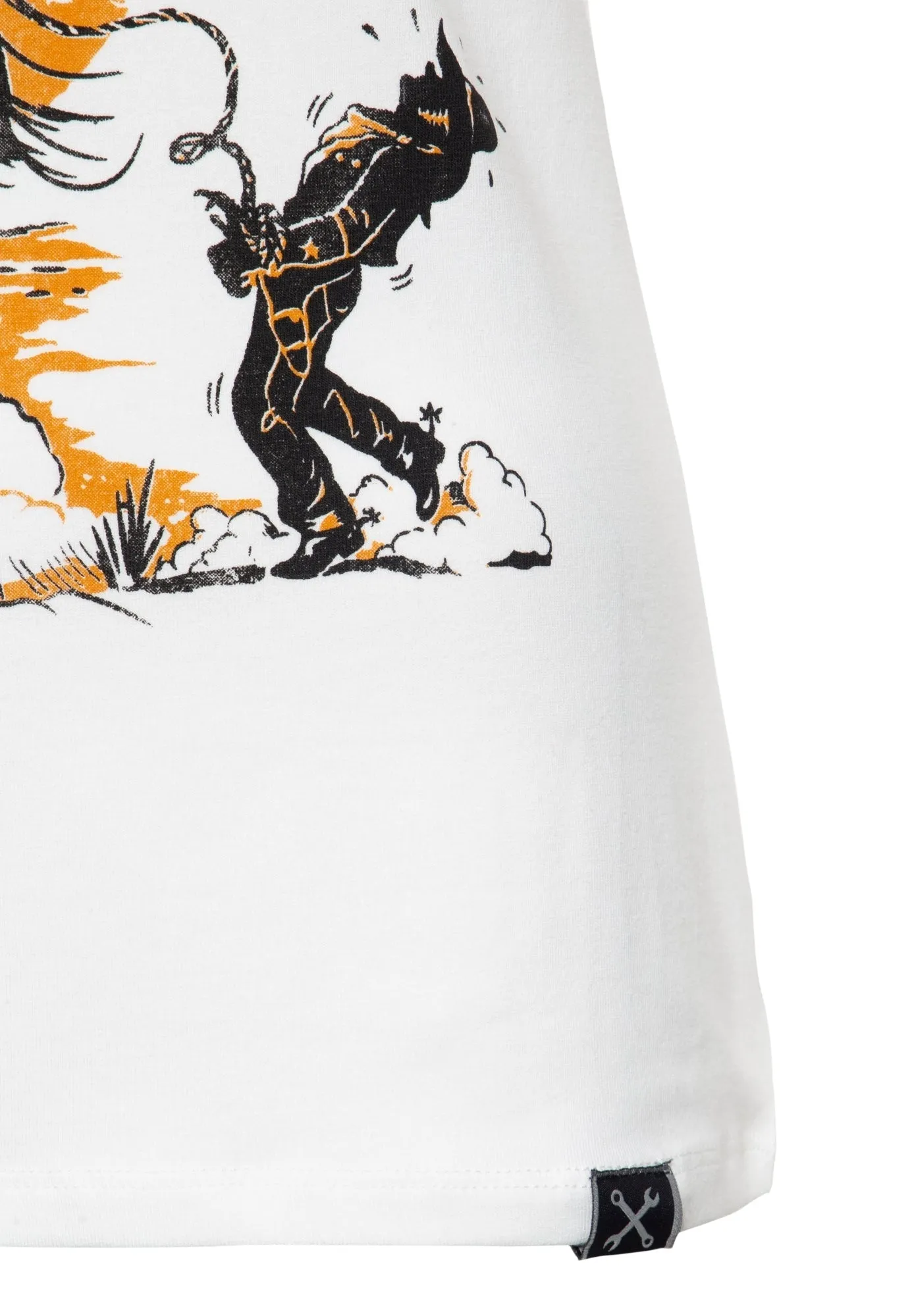 Slim Fit T-Shirt mit V-Ausschnitt und Western Print «Bounty hunter»