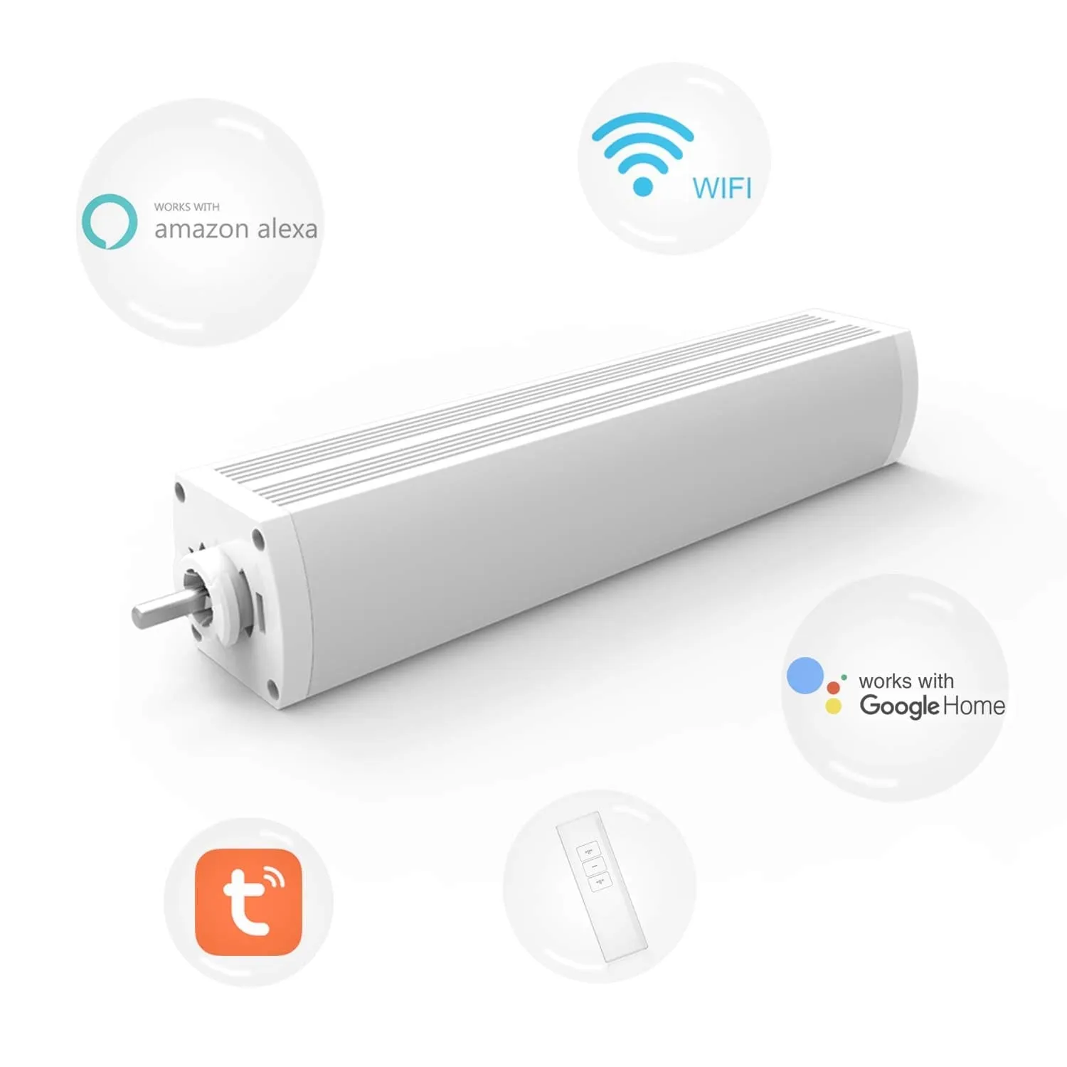 Smart Wi-Fi Electric Curtain Track Motor – Voice Control, Remote & Manual Operation, 45kg Load Capacity