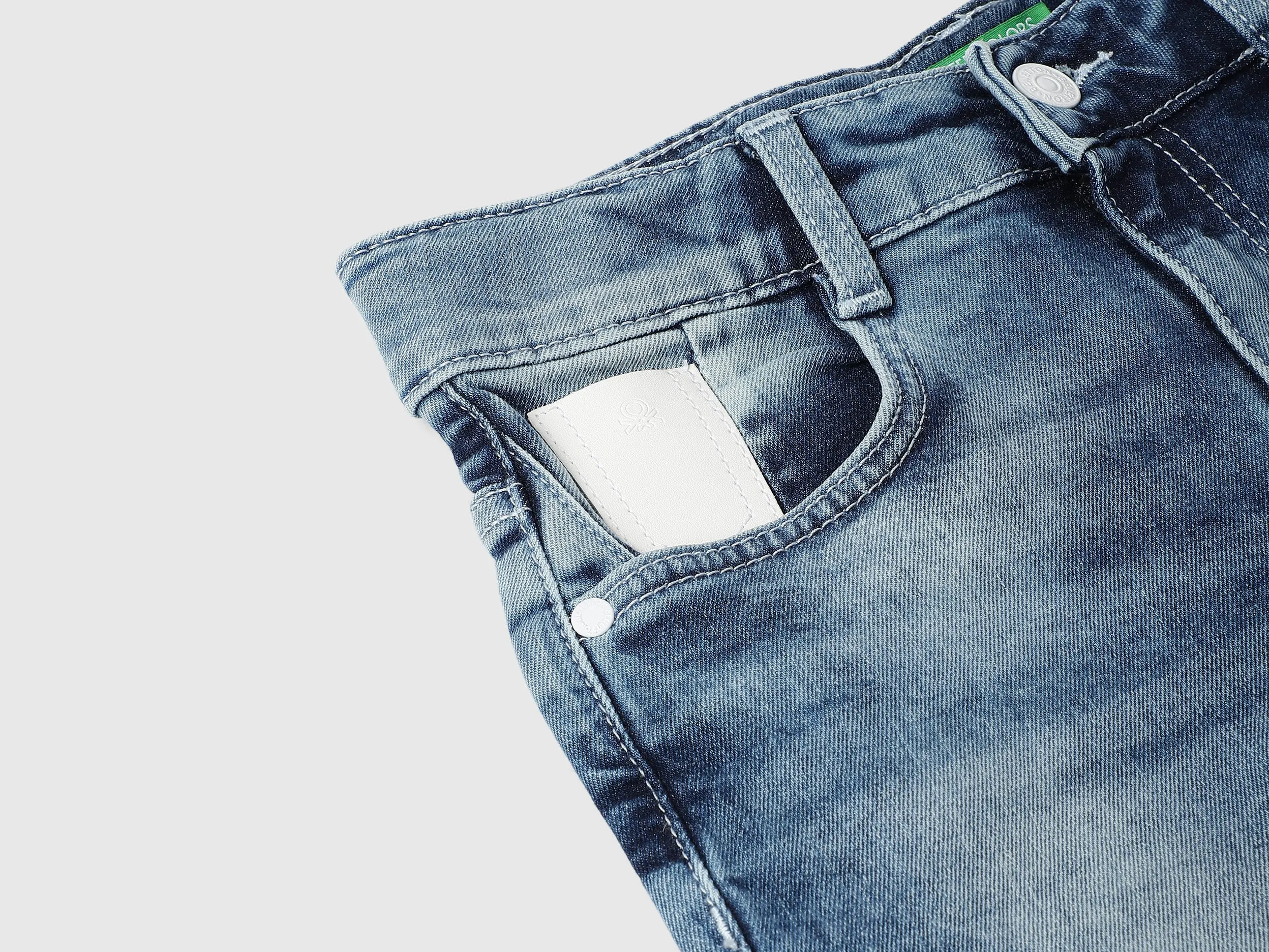 Solid Regular Fit Denim Shorts