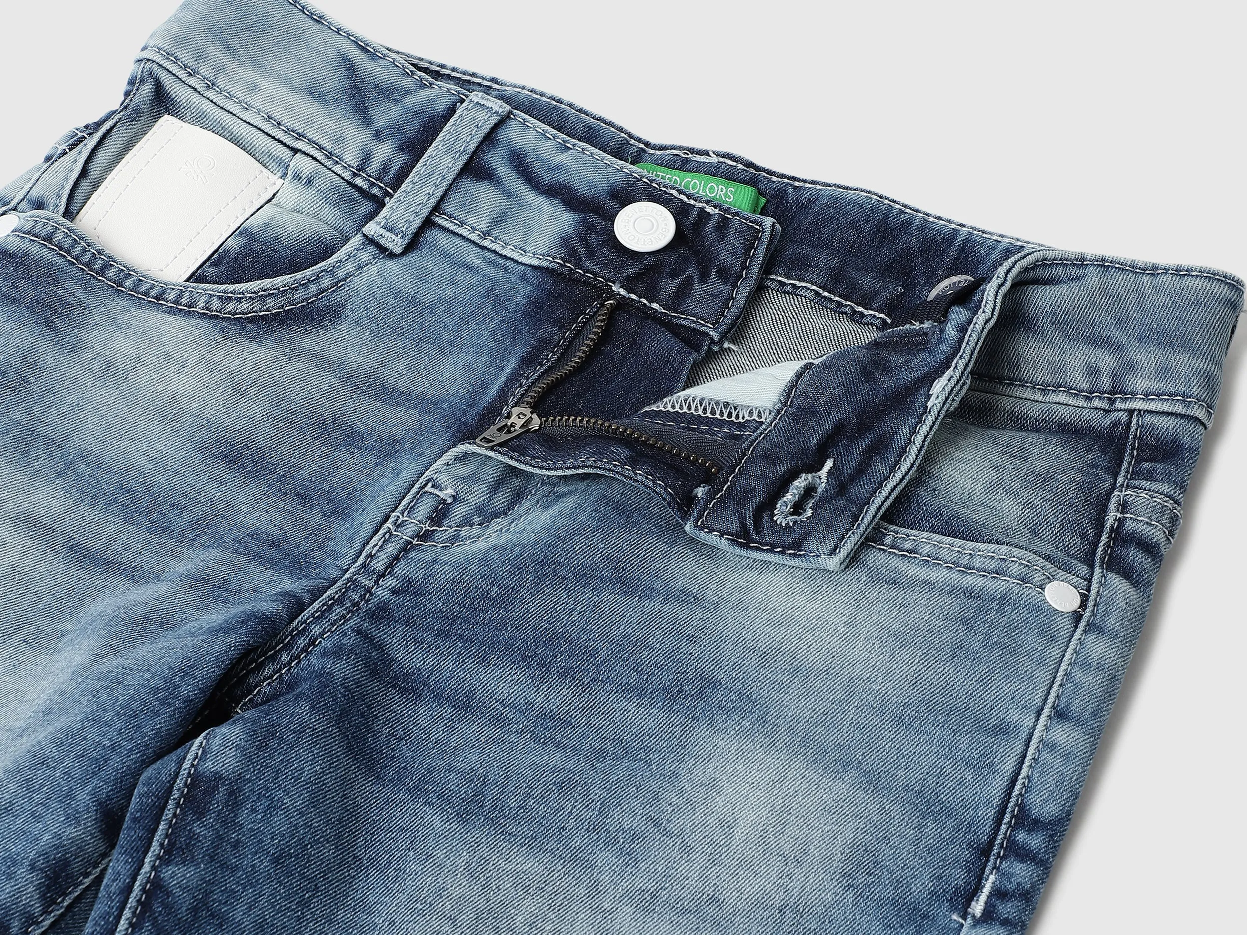 Solid Regular Fit Denim Shorts