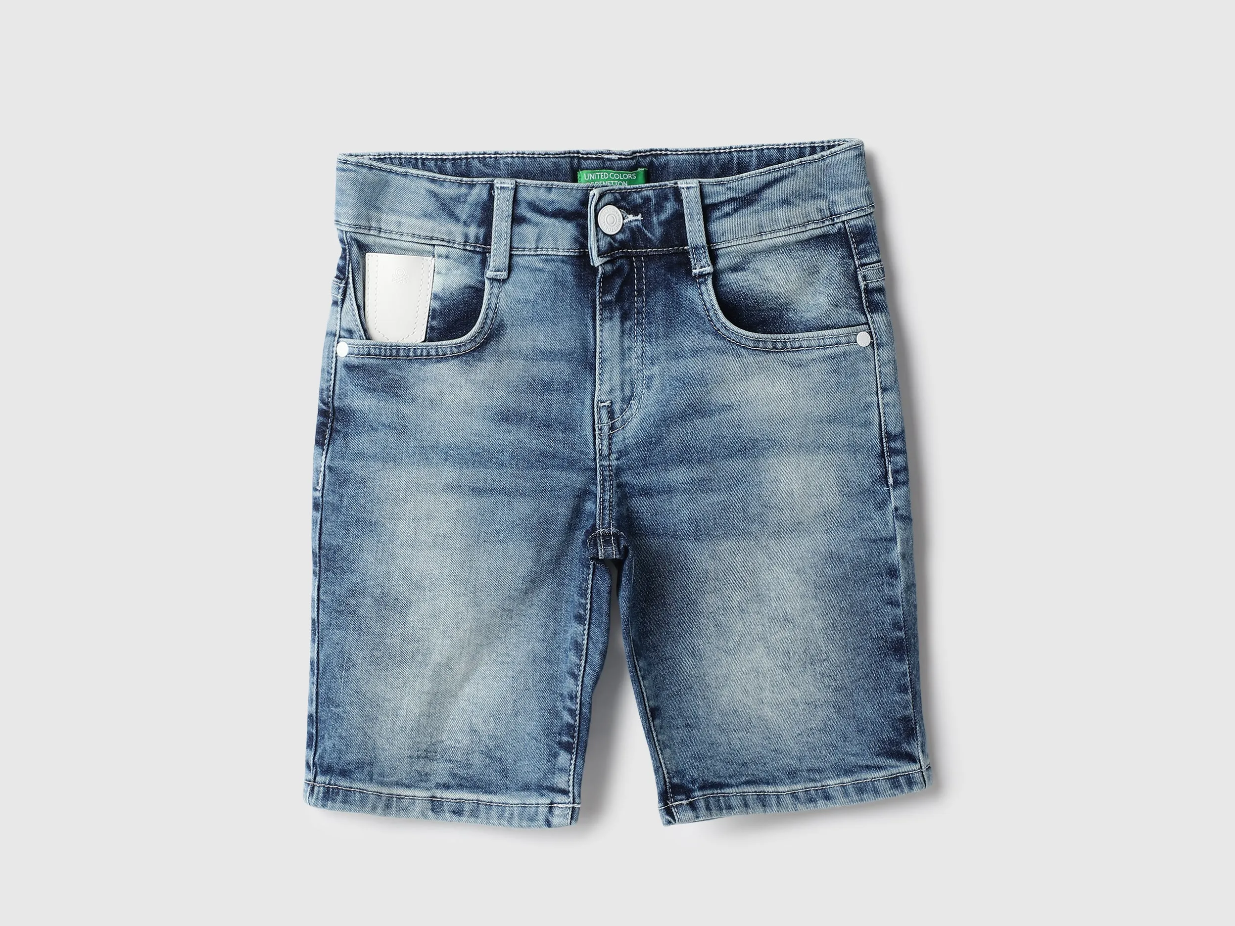 Solid Regular Fit Denim Shorts