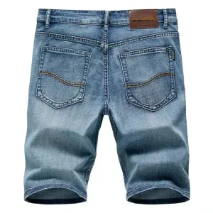 Sommer-Shorts Herren Denim Jeans Dunkelblau Slim Fit