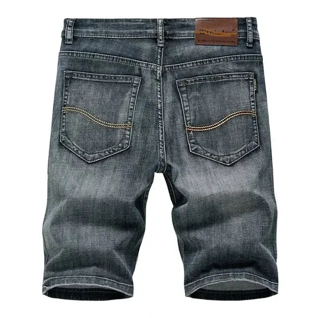 Sommer-Shorts Herren Denim Jeans Dunkelblau Slim Fit