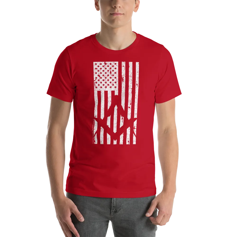Square and Compass with Flag T-Shirt