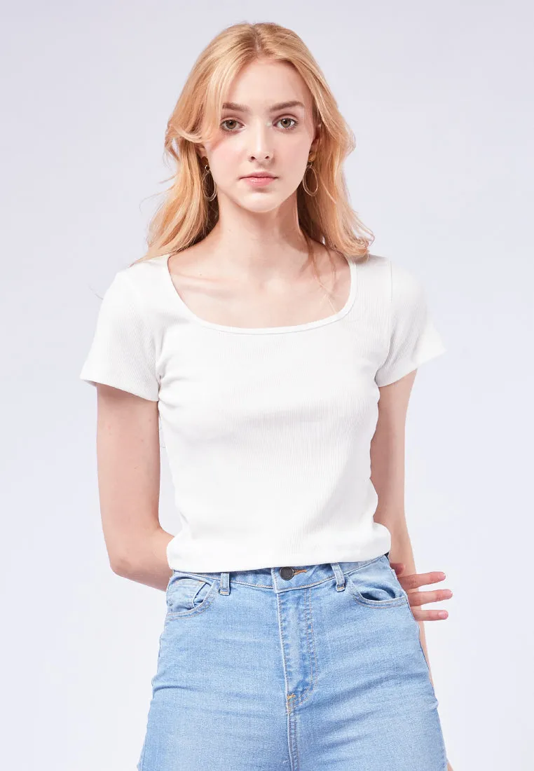 Square Neck Rib Top