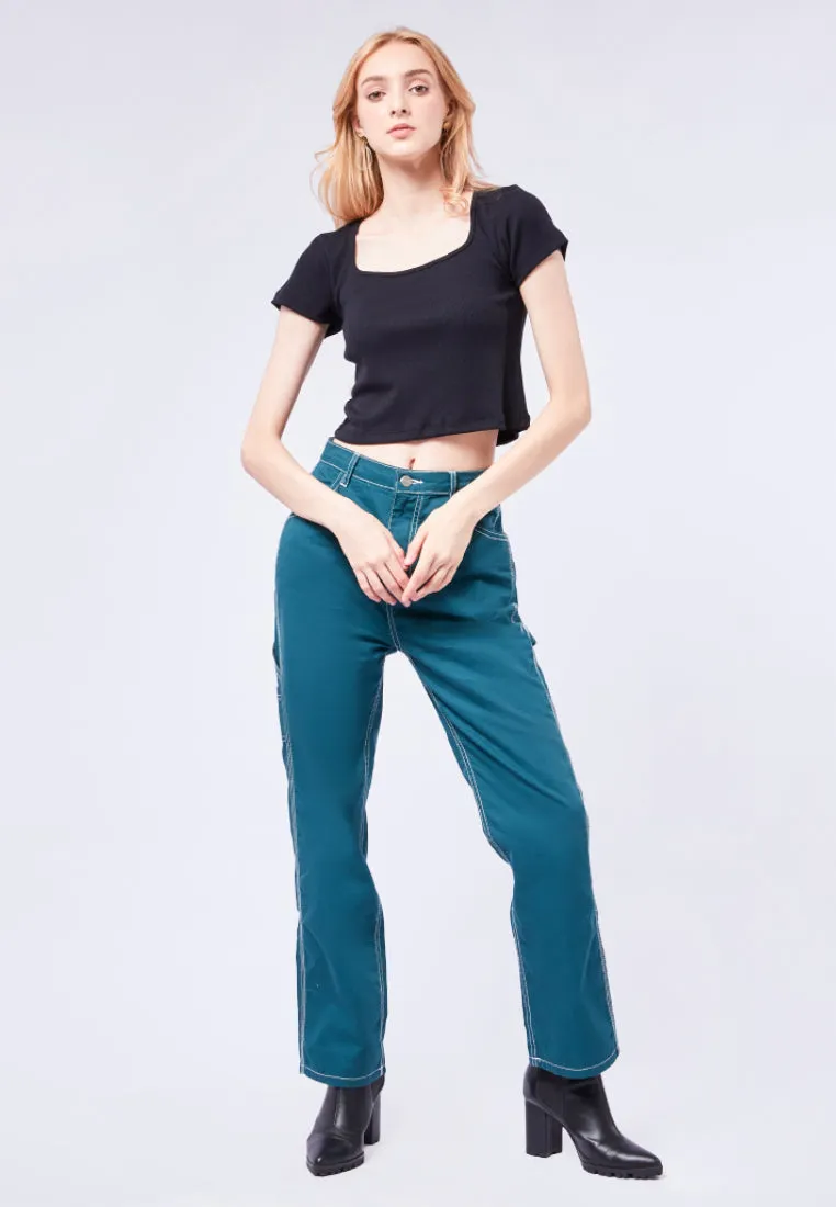 Square Neck Rib Top