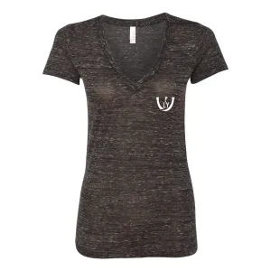 Statement Deep V-Neck Jersey Tee