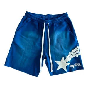 STORM BLUE ACID WASH SHORTS