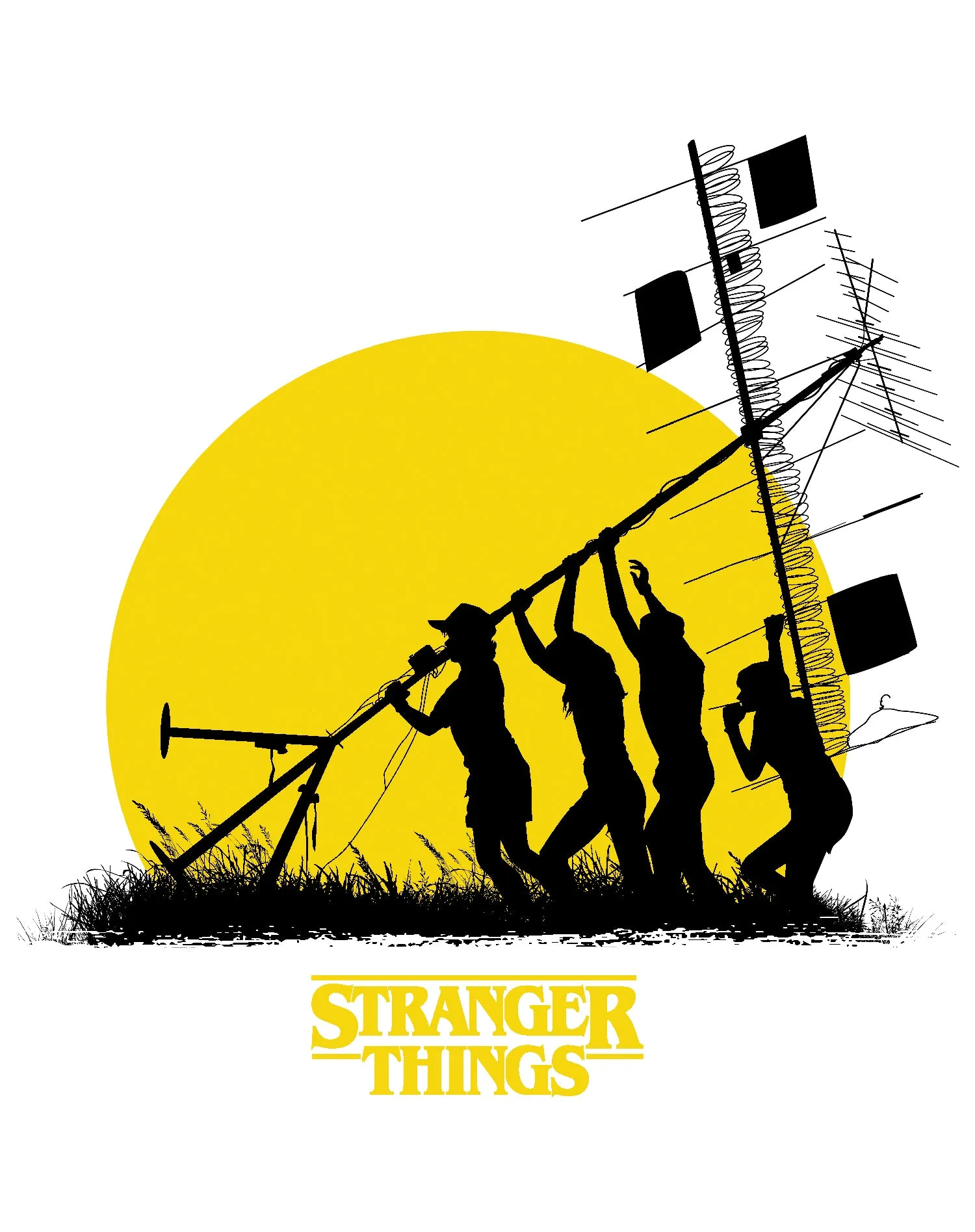 Stranger Things Stencil The Party Aerial Official Women's T-Shirt