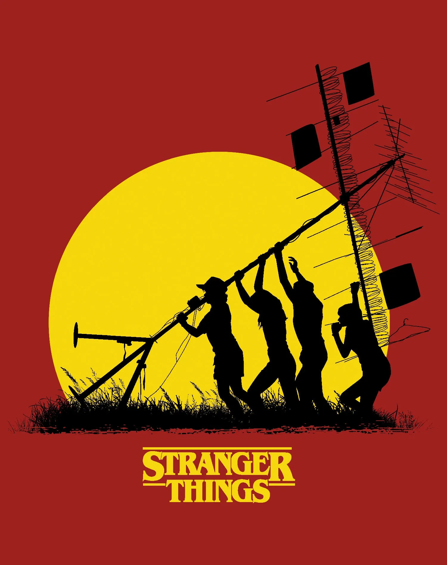 Stranger Things Stencil The Party Aerial Official Women's T-Shirt