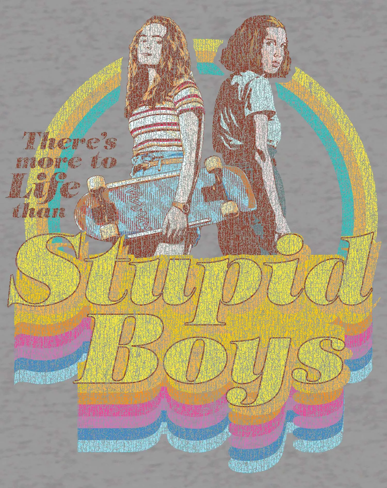 Stranger Things Vintage Eleven Max Pose Besties Stupid Boys Official Women's T-Shirt