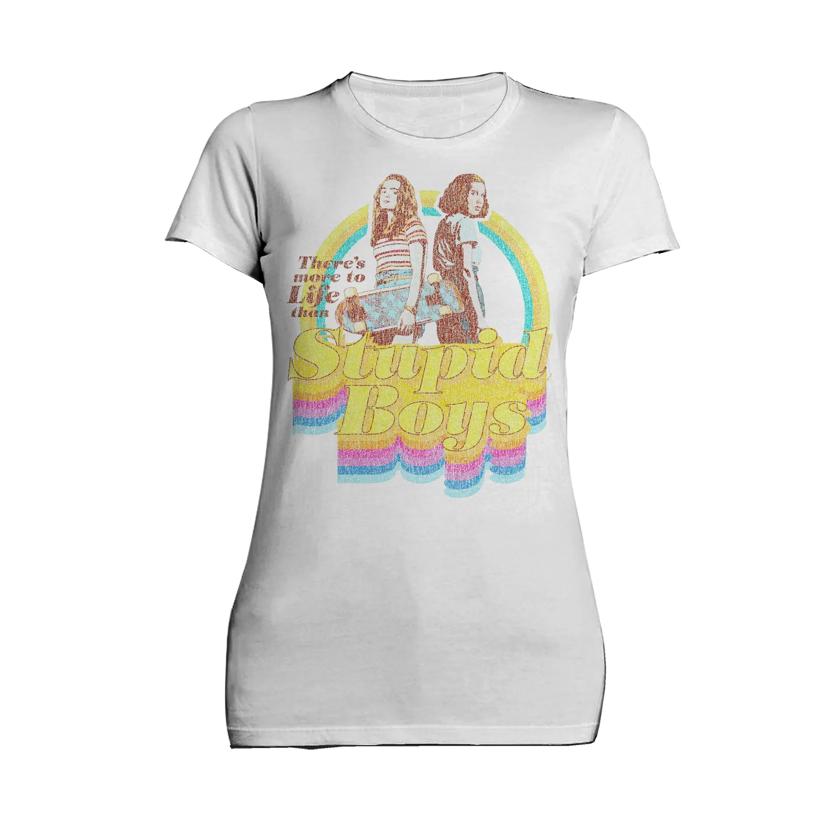 Stranger Things Vintage Eleven Max Pose Besties Stupid Boys Official Women's T-Shirt