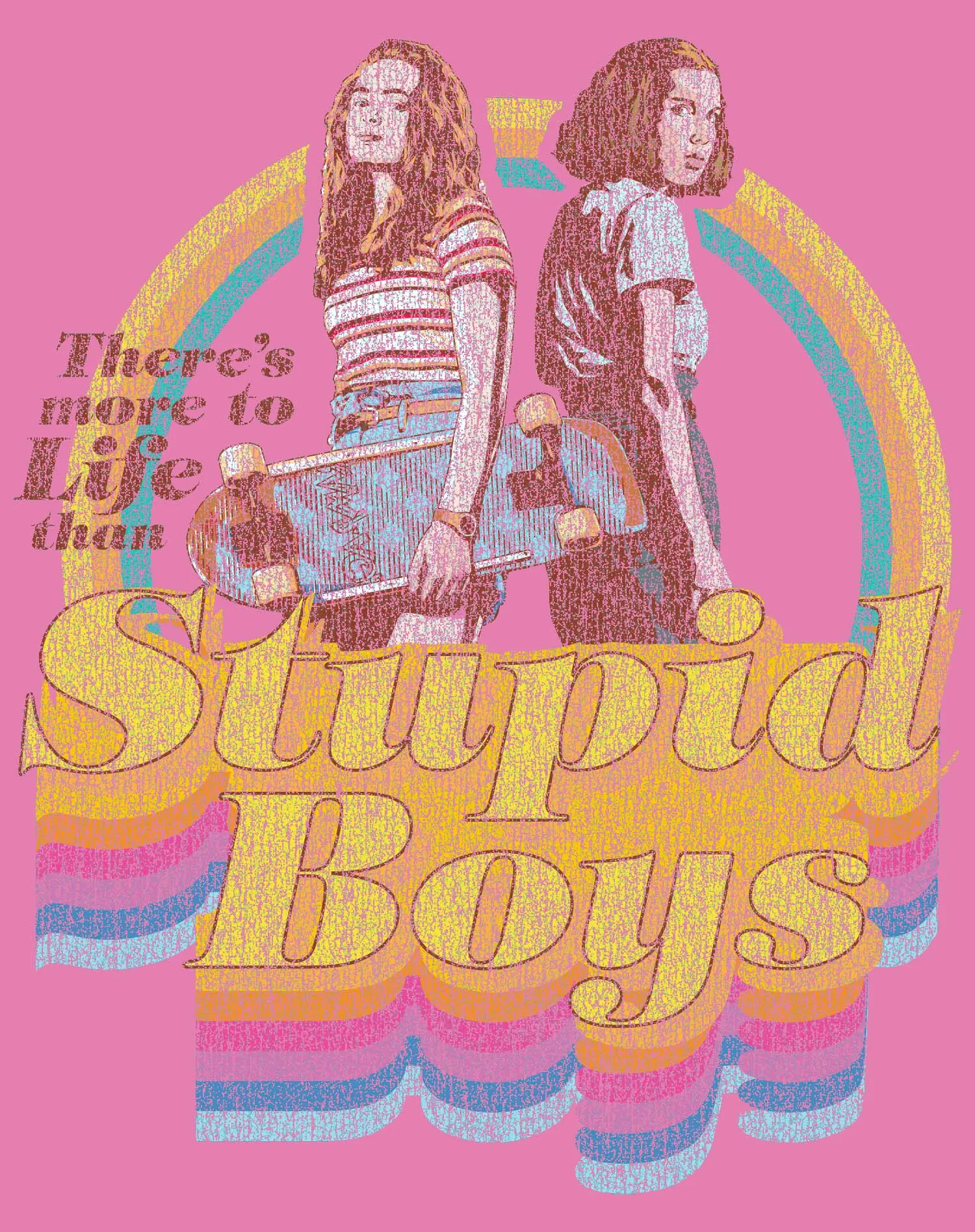 Stranger Things Vintage Eleven Max Pose Besties Stupid Boys Official Women's T-Shirt