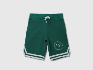 Striped & Branded Regular Fit Shorts