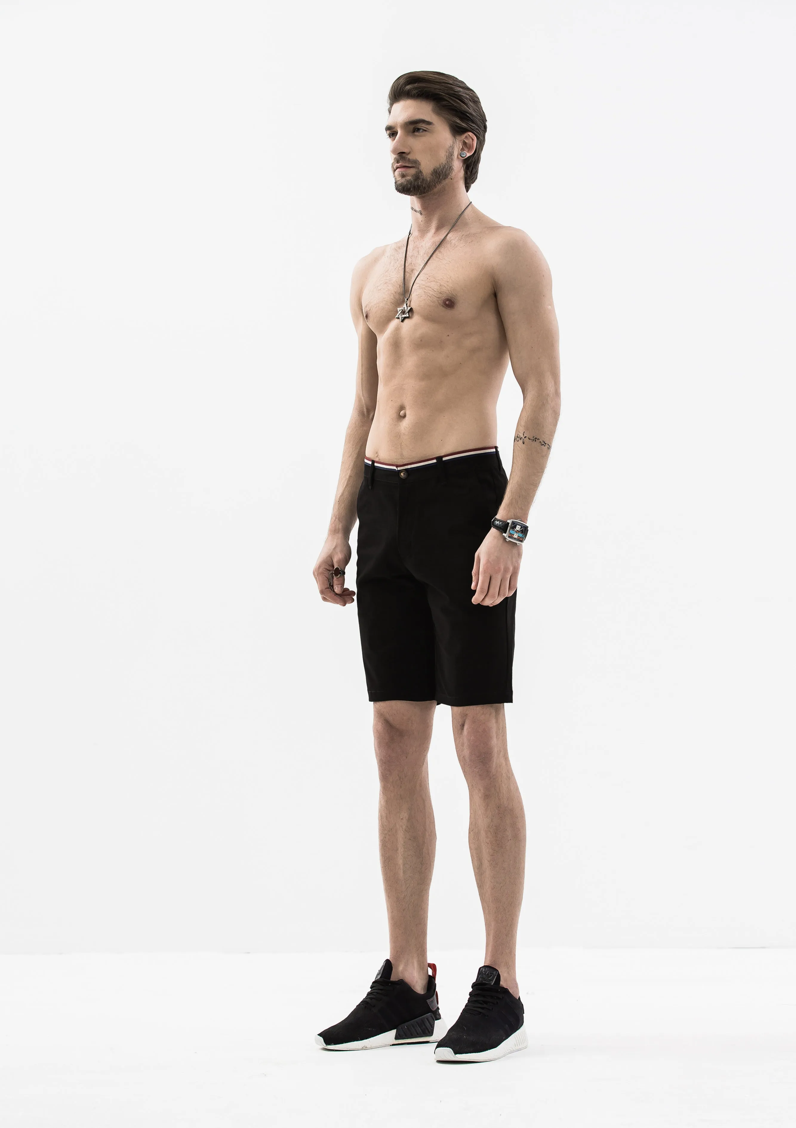 Striped Grosgrain Shorts - Black