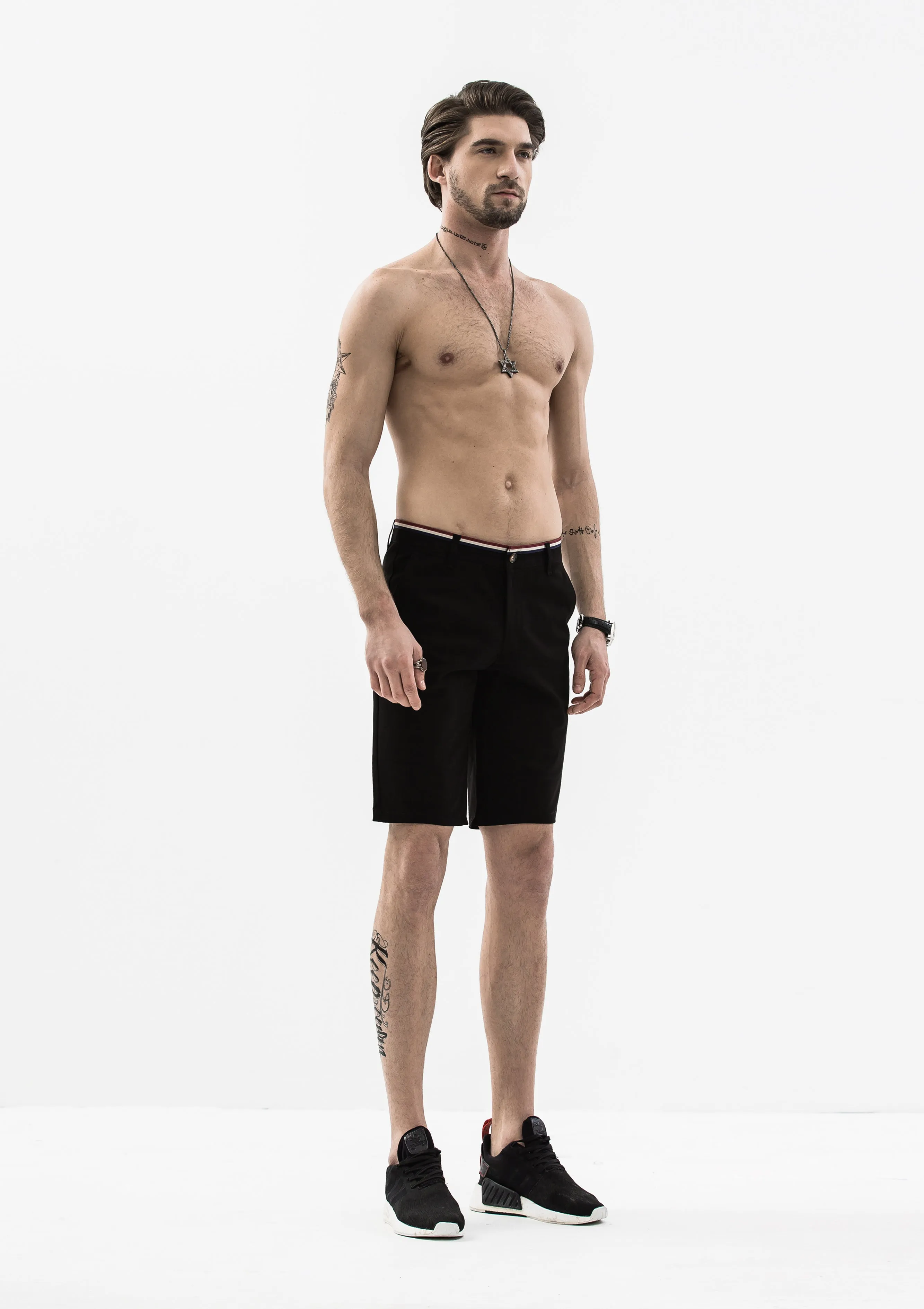 Striped Grosgrain Shorts - Black