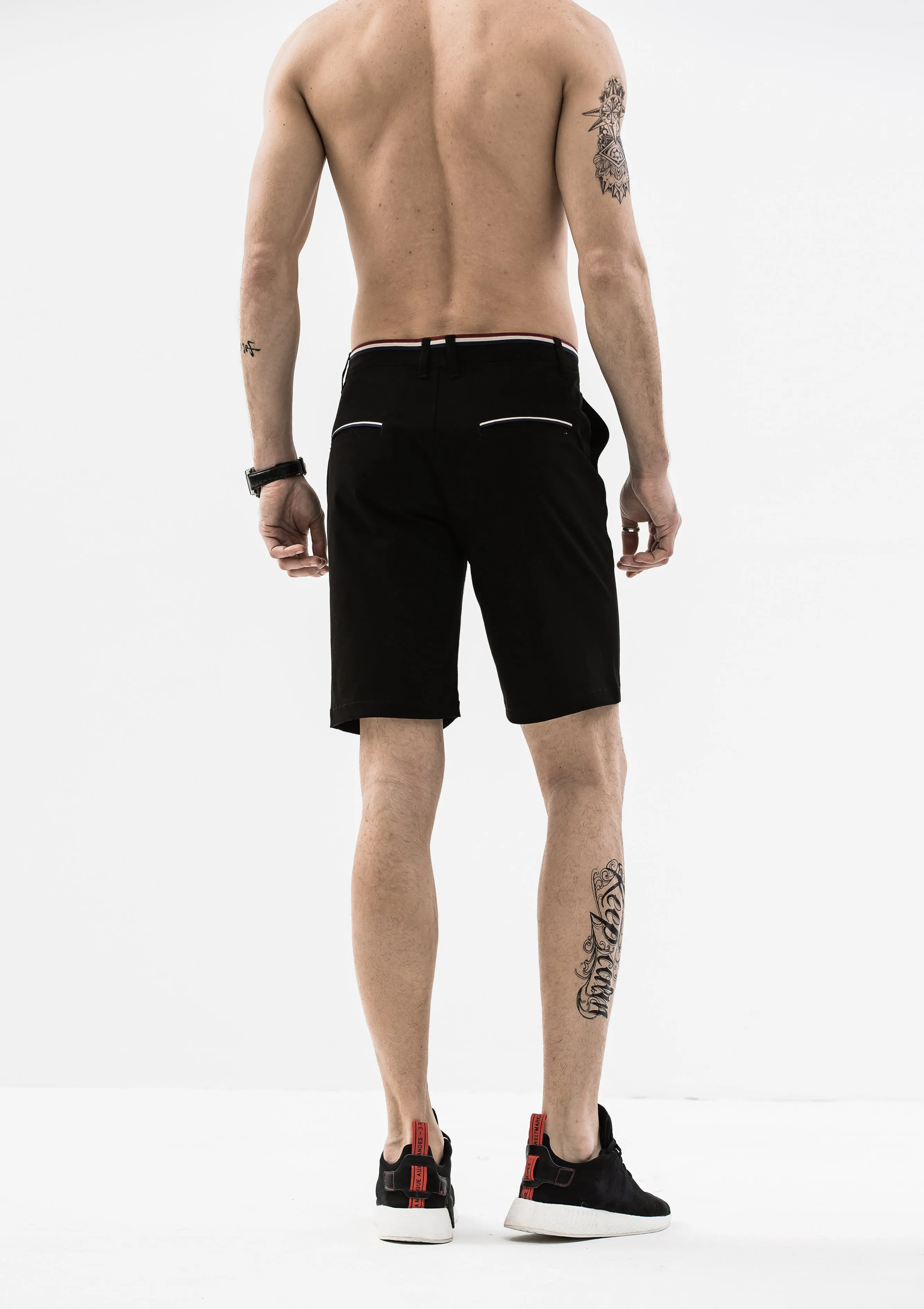 Striped Grosgrain Shorts - Black