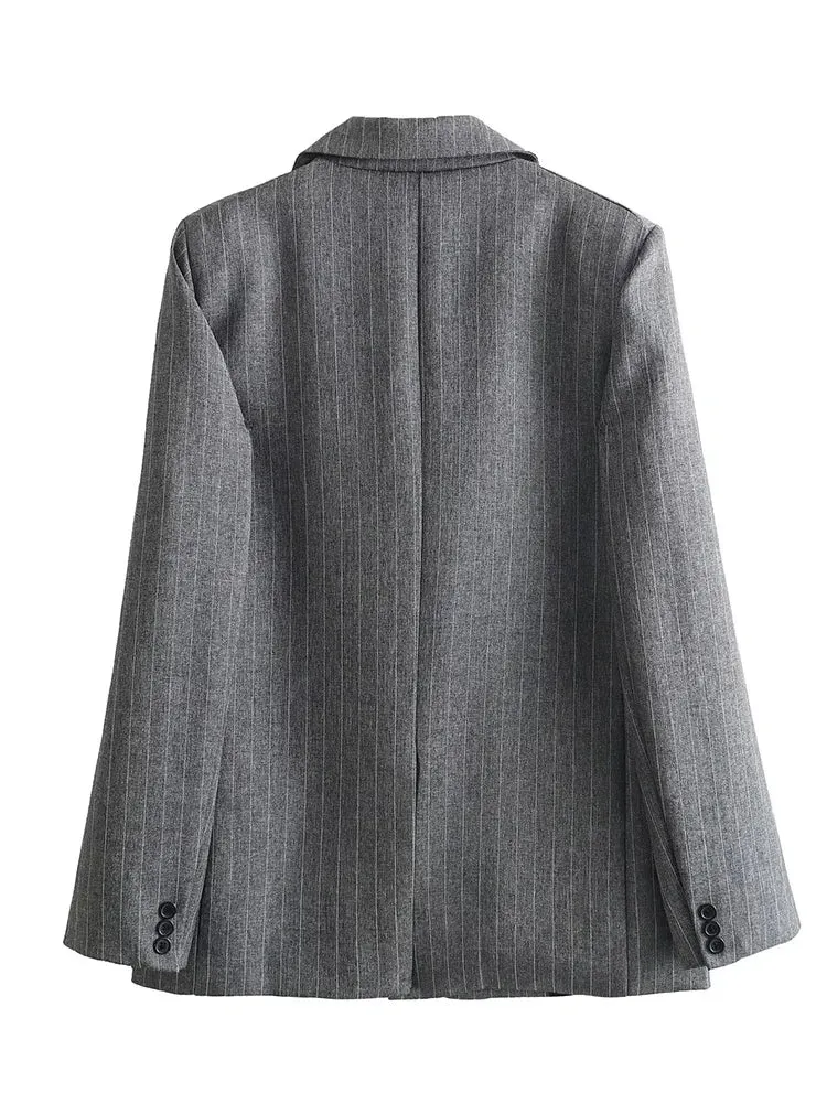 STRIPED SINGLE BREASTED BLAZER