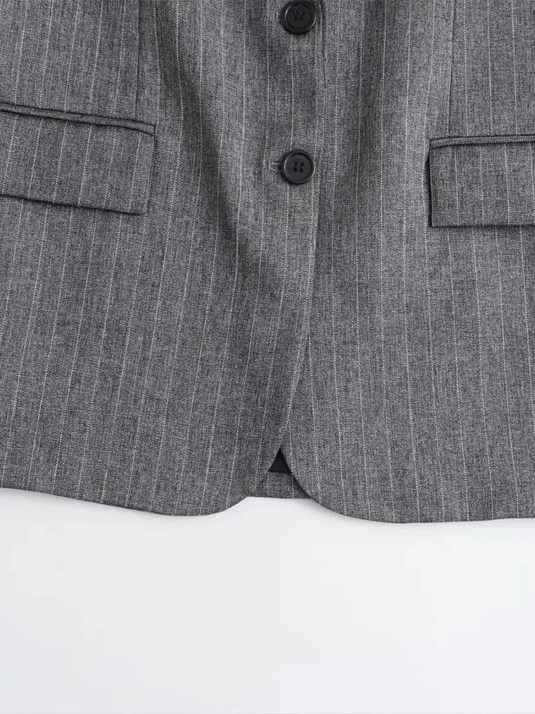 STRIPED SINGLE BREASTED BLAZER