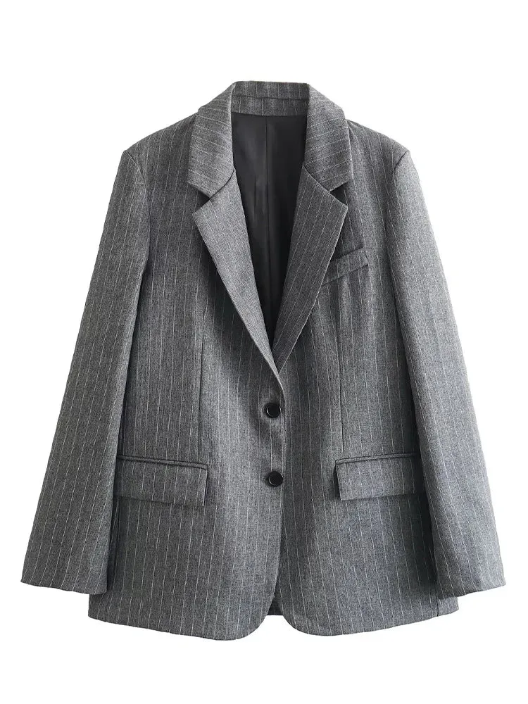 STRIPED SINGLE BREASTED BLAZER