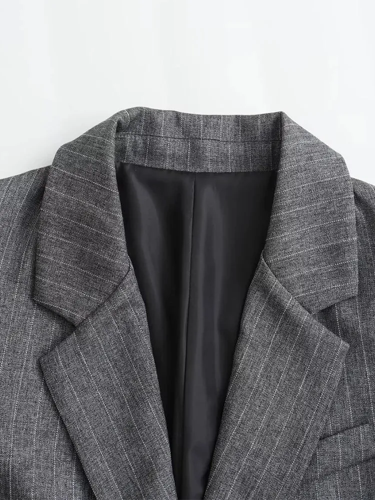 STRIPED SINGLE BREASTED BLAZER