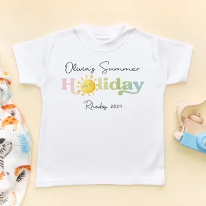 Summer Holiday Personalised Toddler & Kids T Shirt