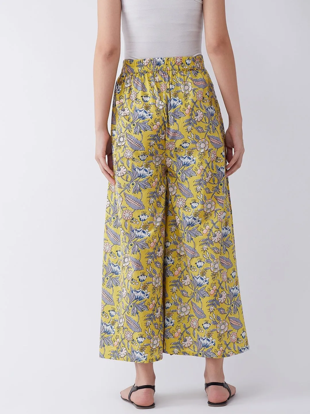 Summer Yellow Grey Buta Culottes