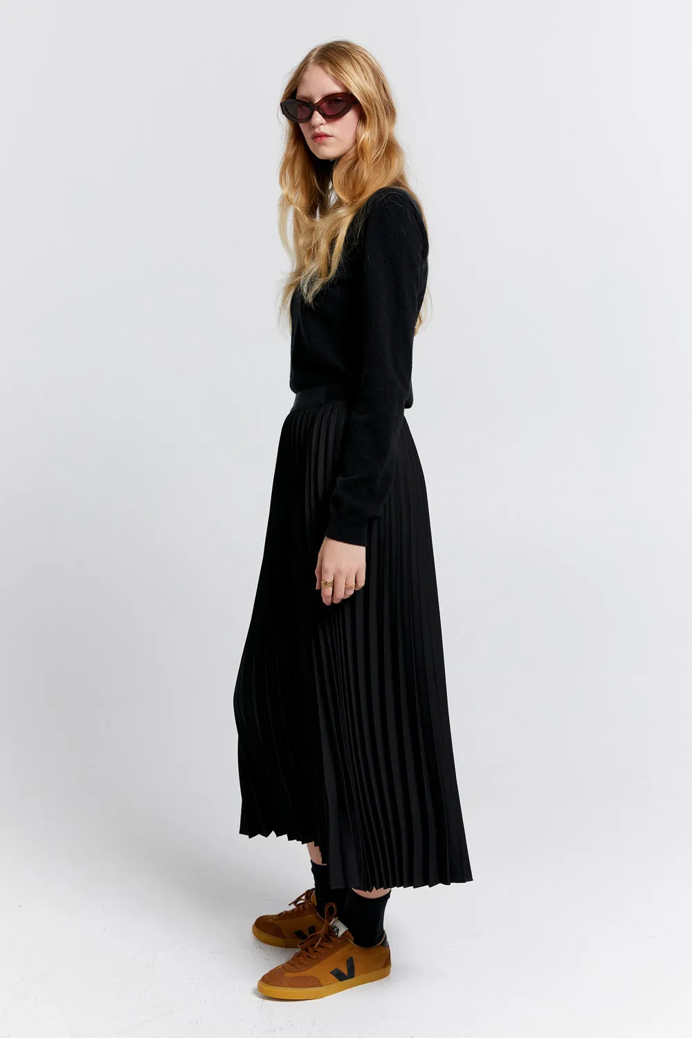 Sunray Pleated Skirt Black