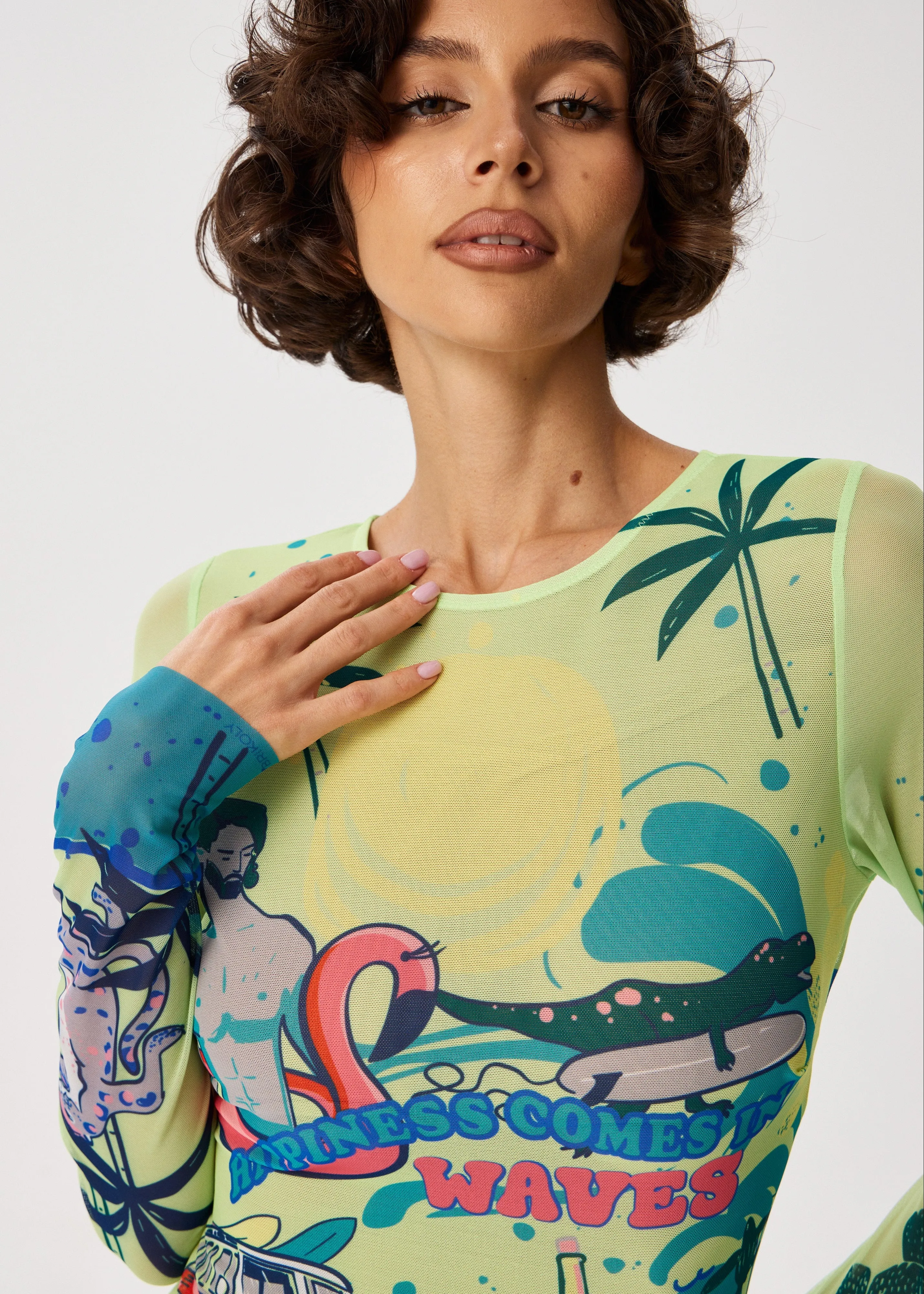 Surf Tattoo Swimsuit with SPF 50 – Stylish Swimwear for Women