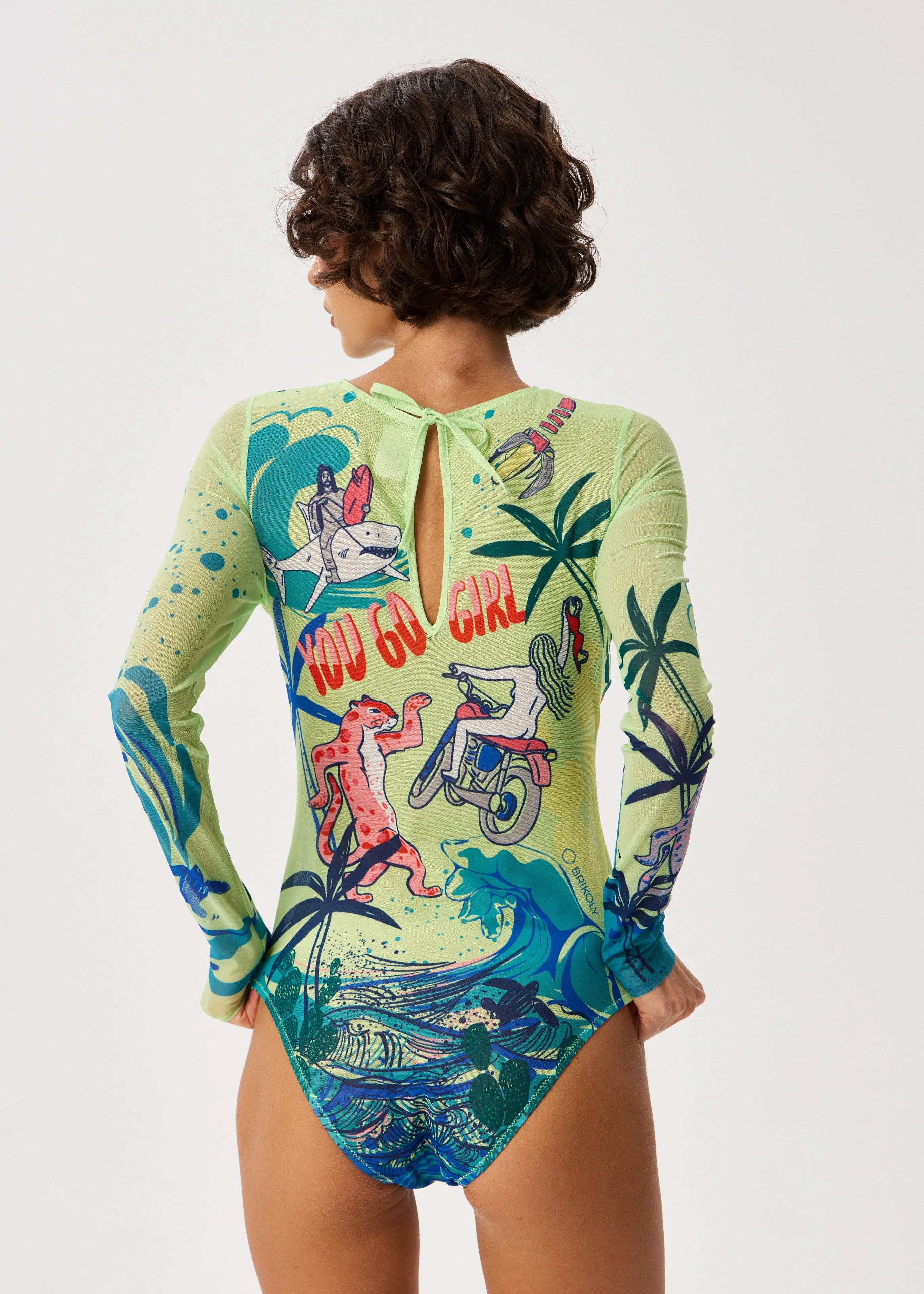 Surf Tattoo Swimsuit with SPF 50 – Stylish Swimwear for Women