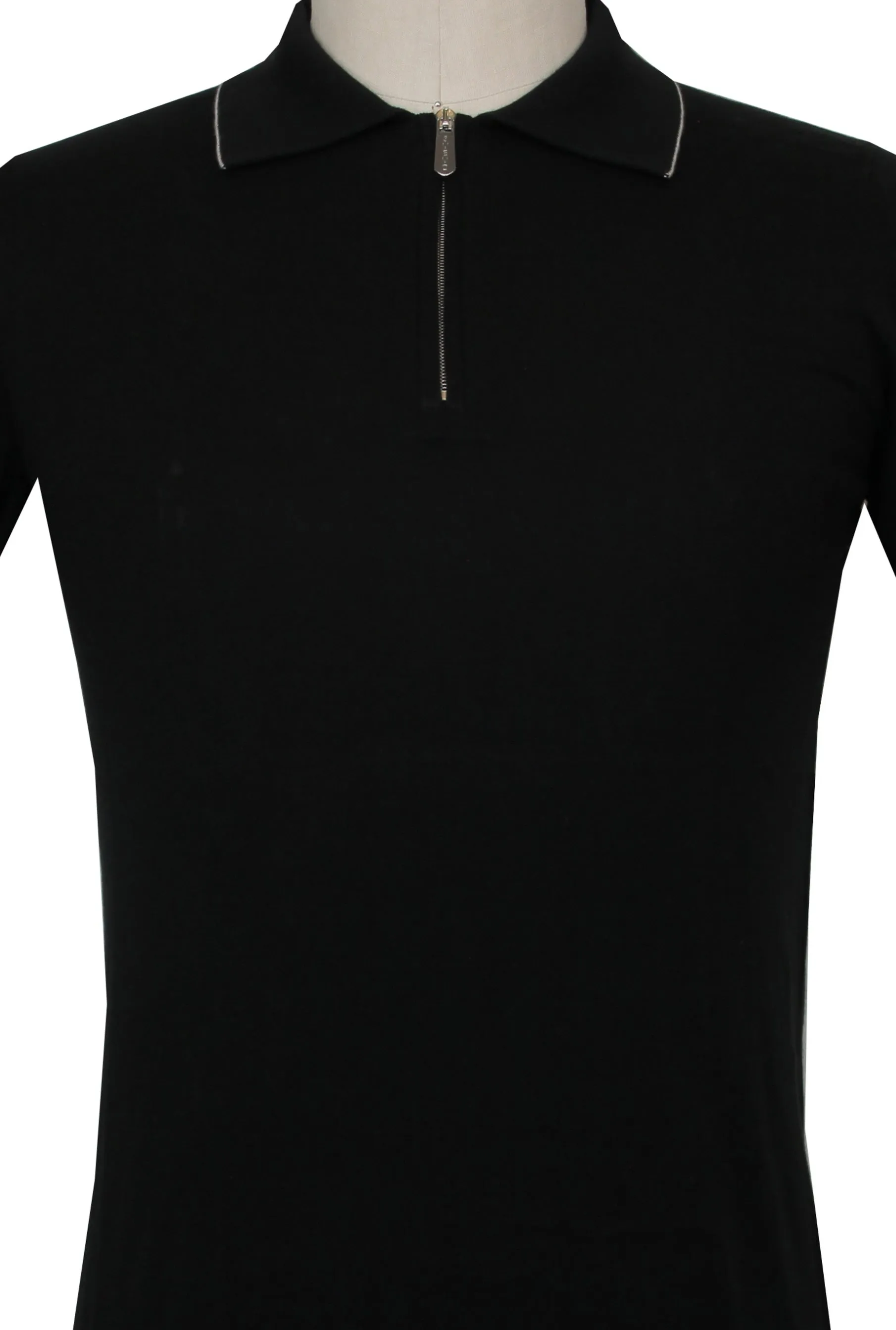 Svevo Parma Black 1/4 Zip Polo Sweater