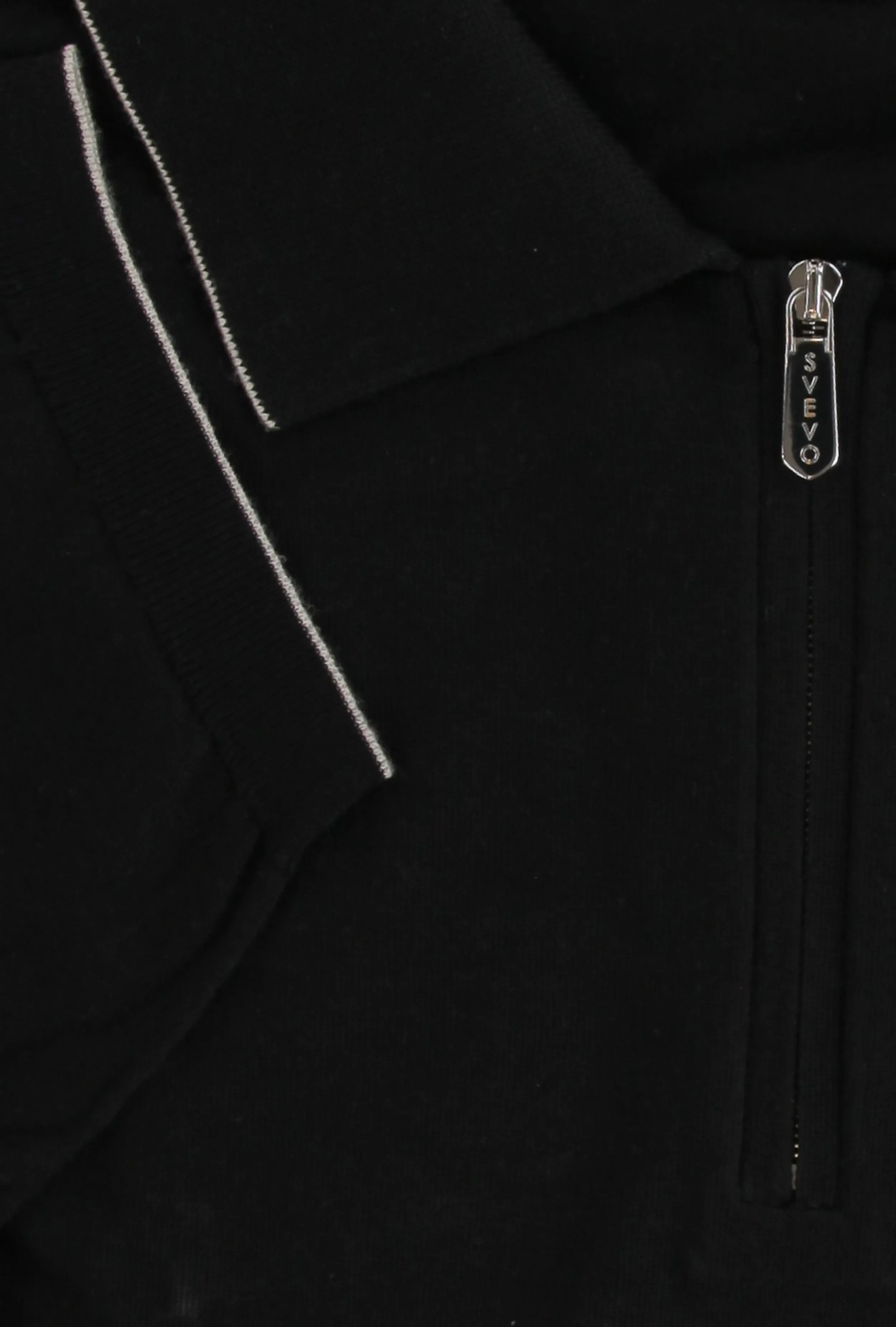 Svevo Parma Black 1/4 Zip Polo Sweater