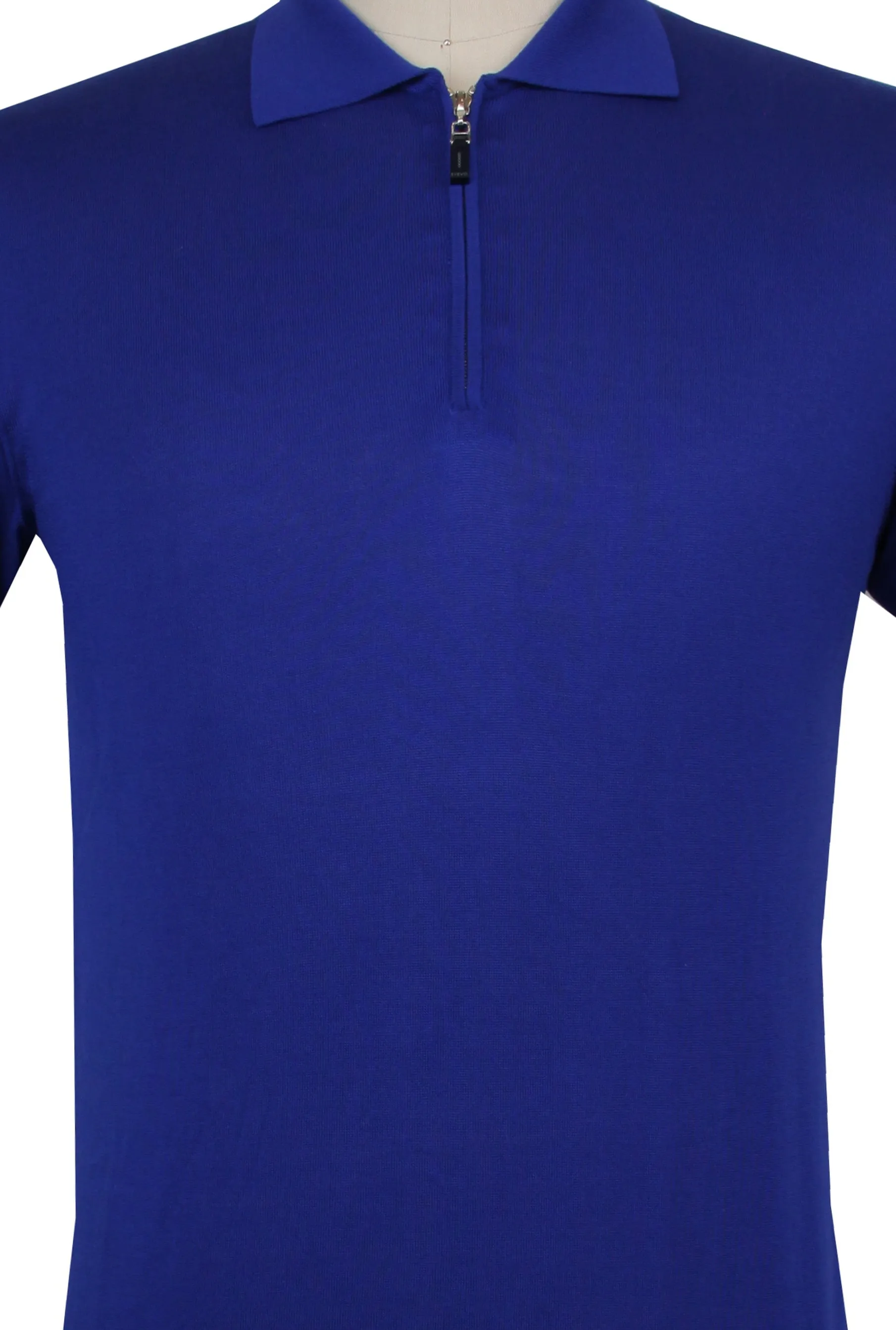 Svevo Parma Blue 1/4 Zip Polo Sweater
