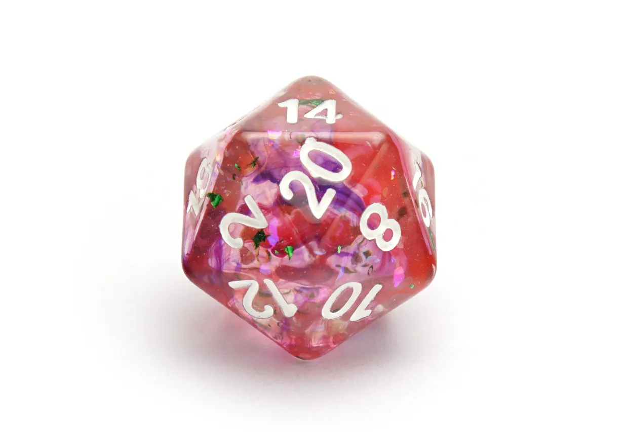 Swirl Foil Dice | Purple & Red