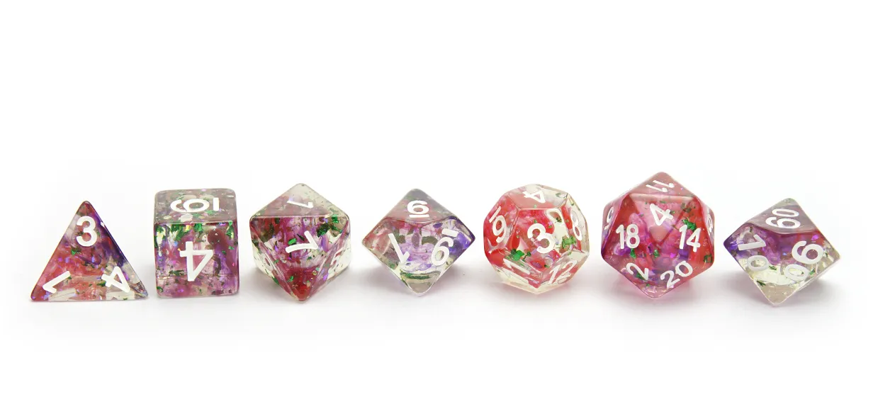 Swirl Foil Dice | Purple & Red