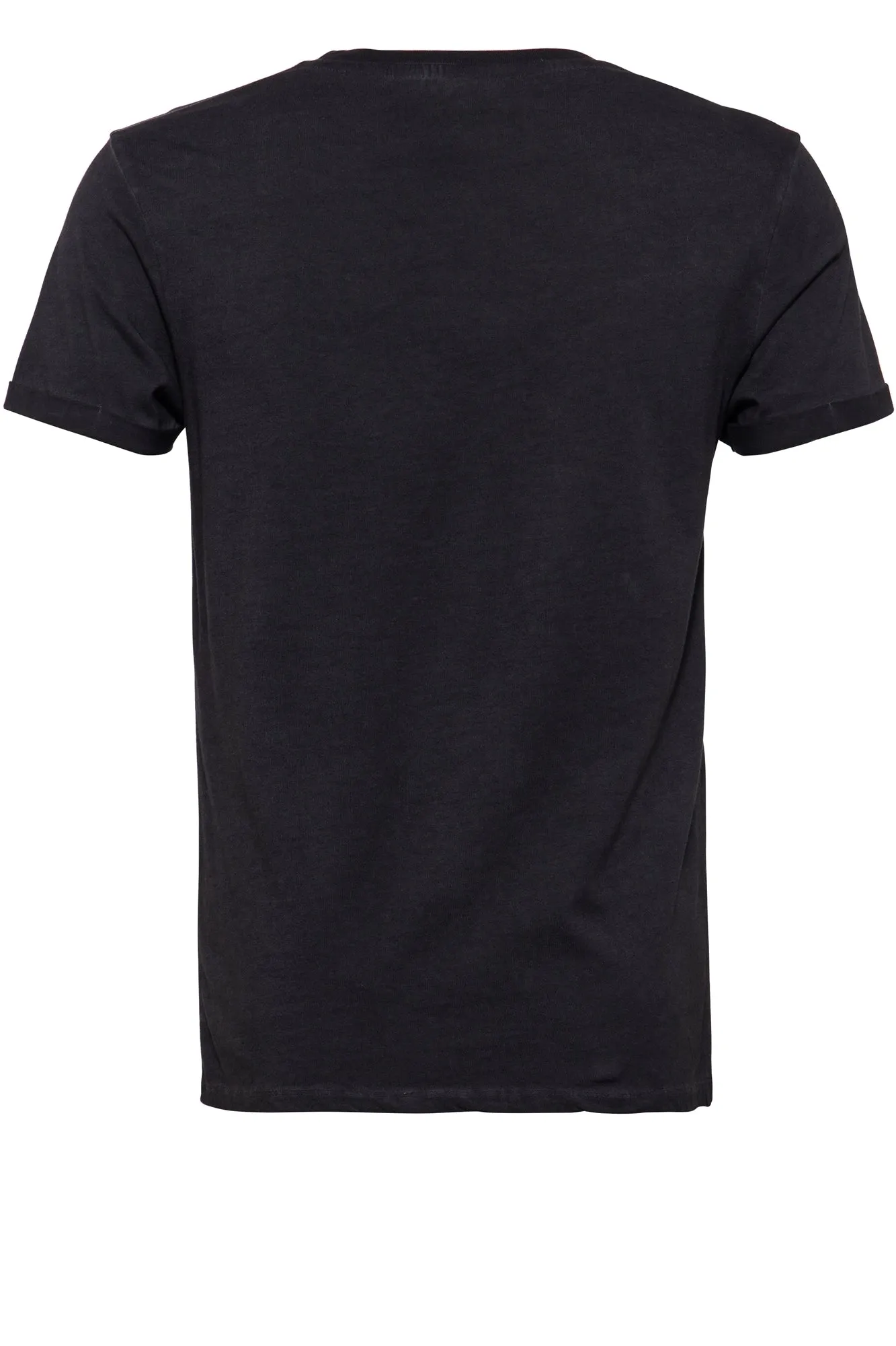 T-Shirt mit Oilwash-Effekt und Frontprint und Ärmelaufschlag «Rockabilly Greaser»