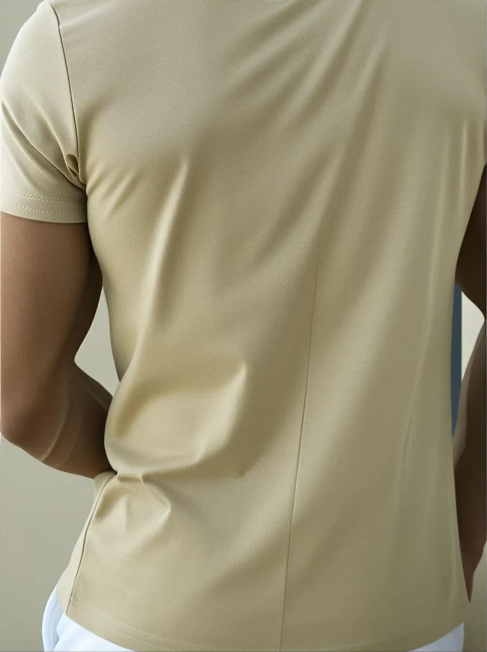 T-Shirt Plain Round Neck - Beige - RNTS-109