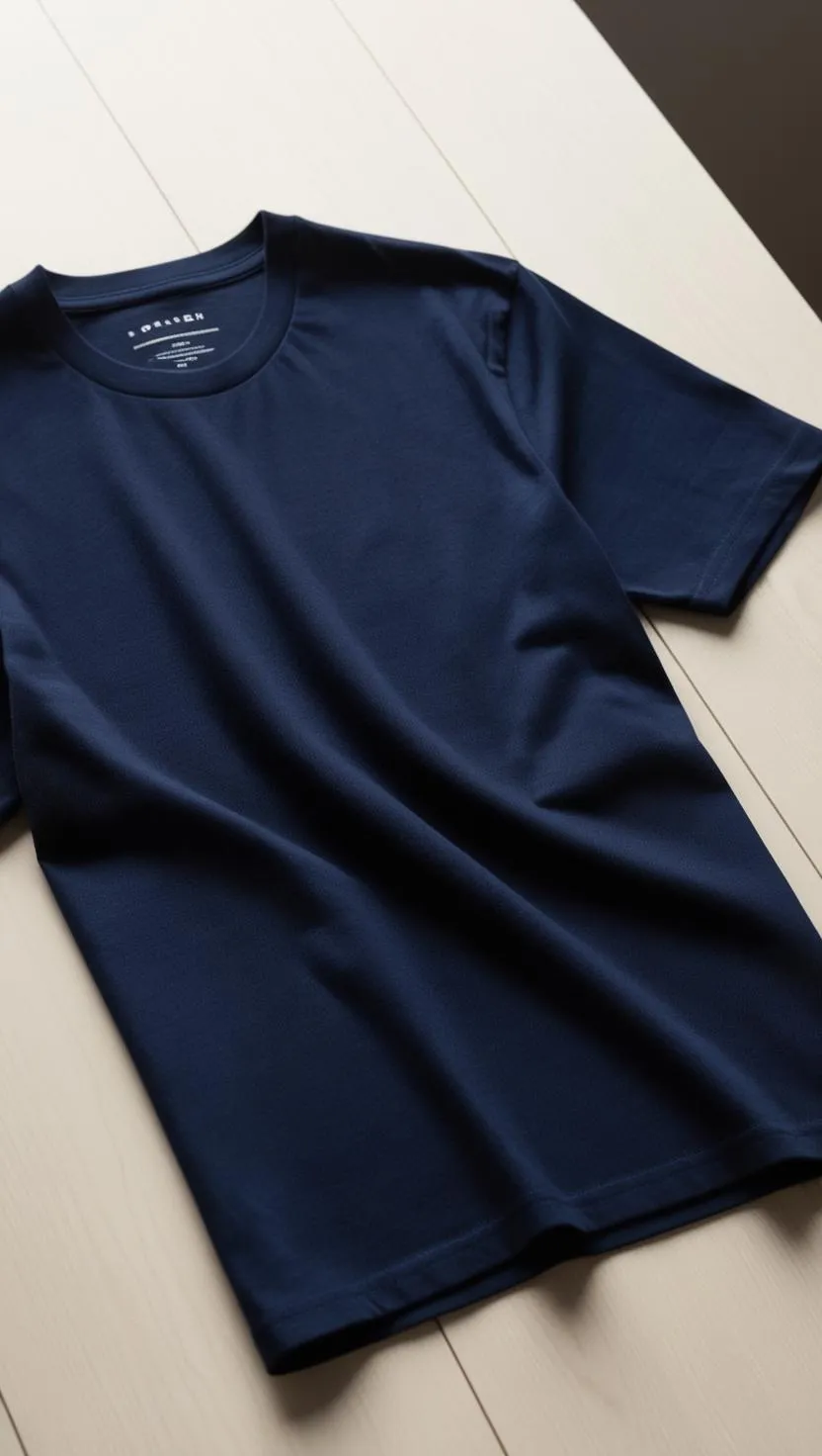 T-Shirt Plain Round Neck - Navy Blue - RNTS-103