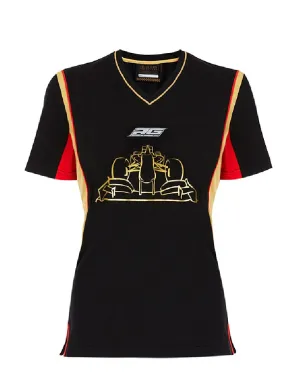 T-SHIRT Tee Ladies Formula One 1 Lotus F1 Team NEW! Romain Grosjean Black Medium