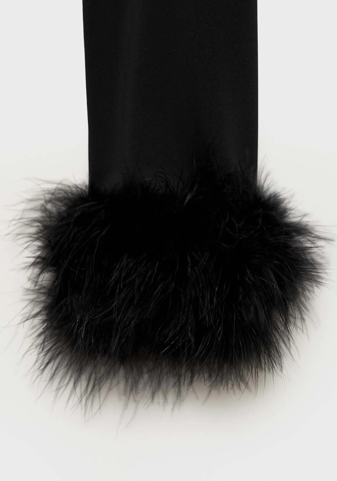 T-shirt with feather cuff detail - Black