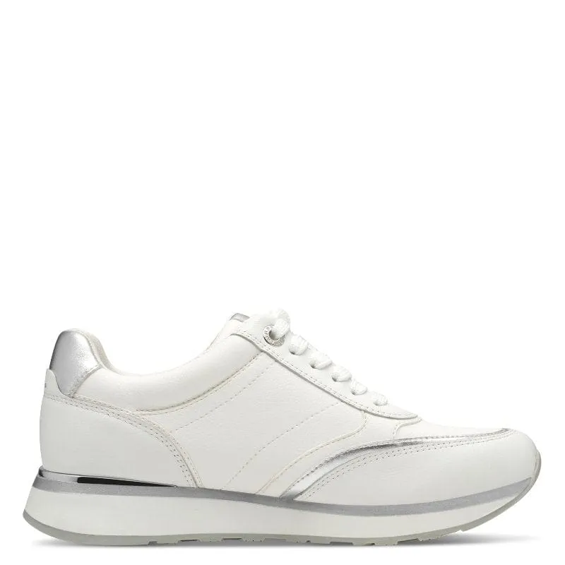 Tamaris Womens White Lace-Up Shoe 1-23726-43