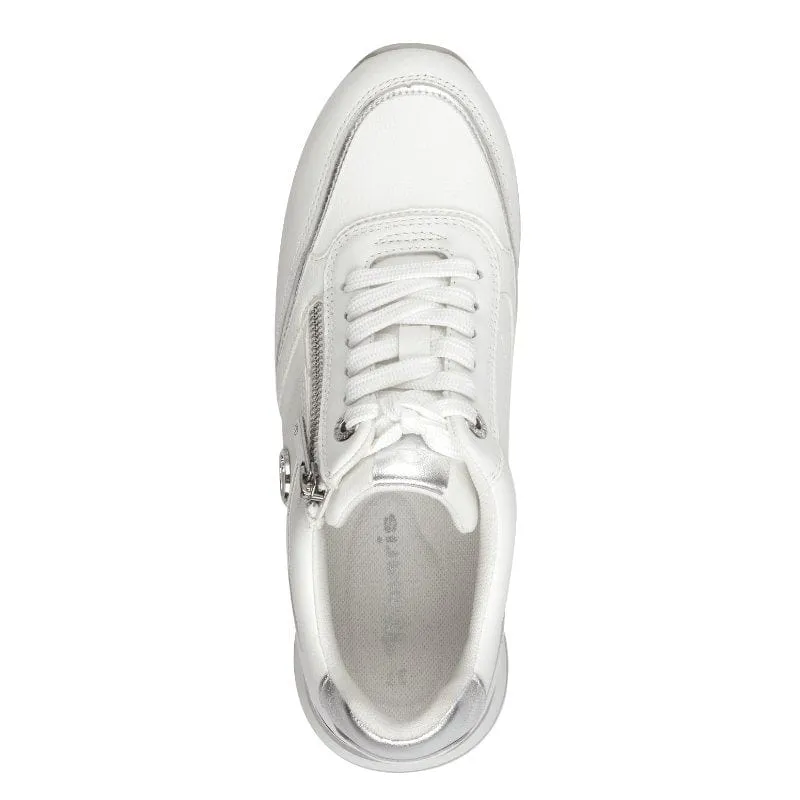 Tamaris Womens White Lace-Up Shoe 1-23726-43