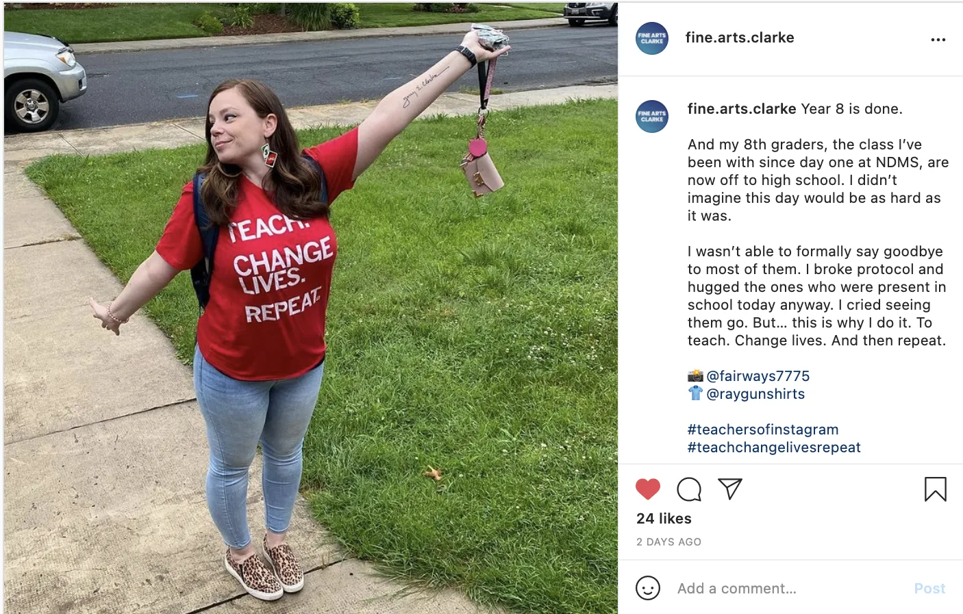 Teach Change Lives Repeat Red