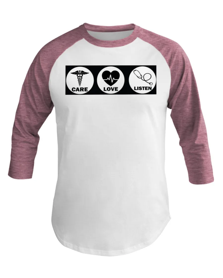 Team Nursing 3/4 Sleeve Raglan Shirt