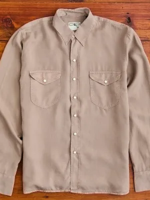 Tencel Gabardine Pearl Snap Shirt in Nutmeg