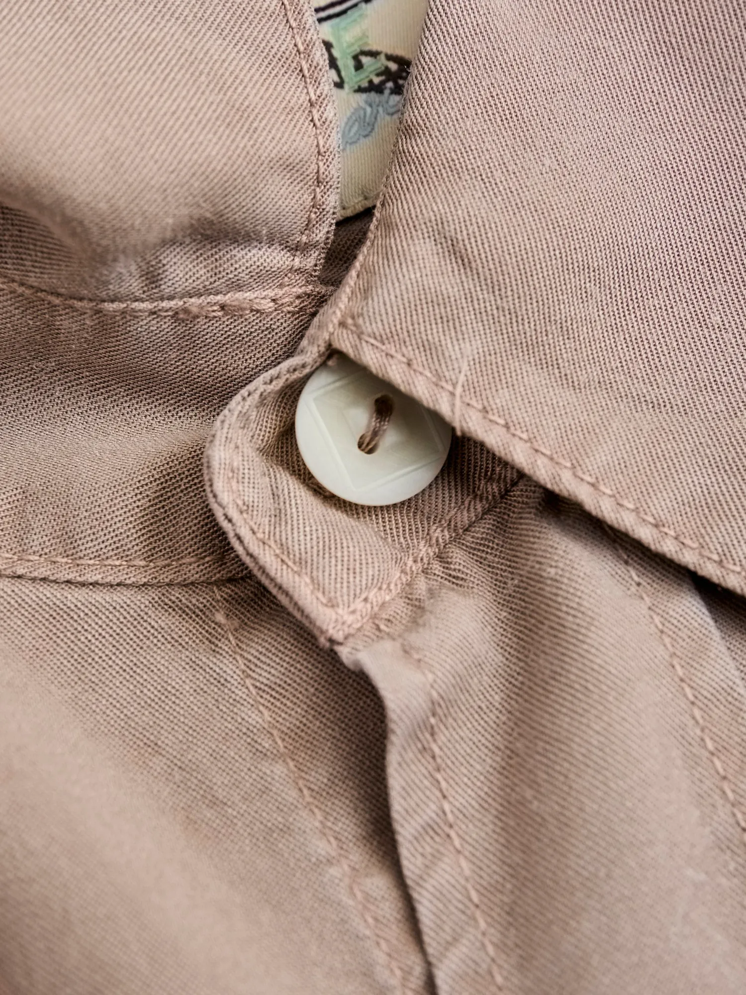 Tencel Gabardine Pearl Snap Shirt in Nutmeg