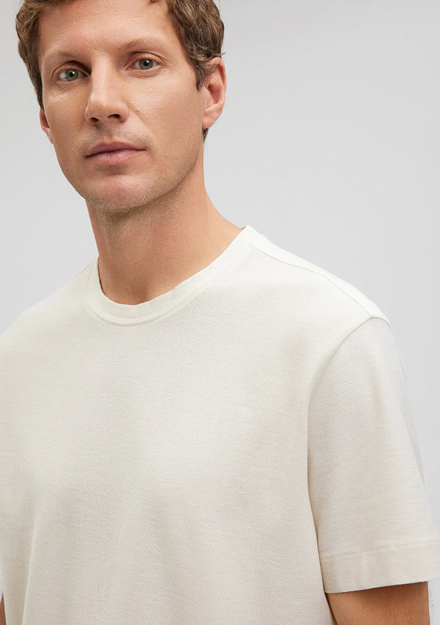 Textured Beige T-Shirt