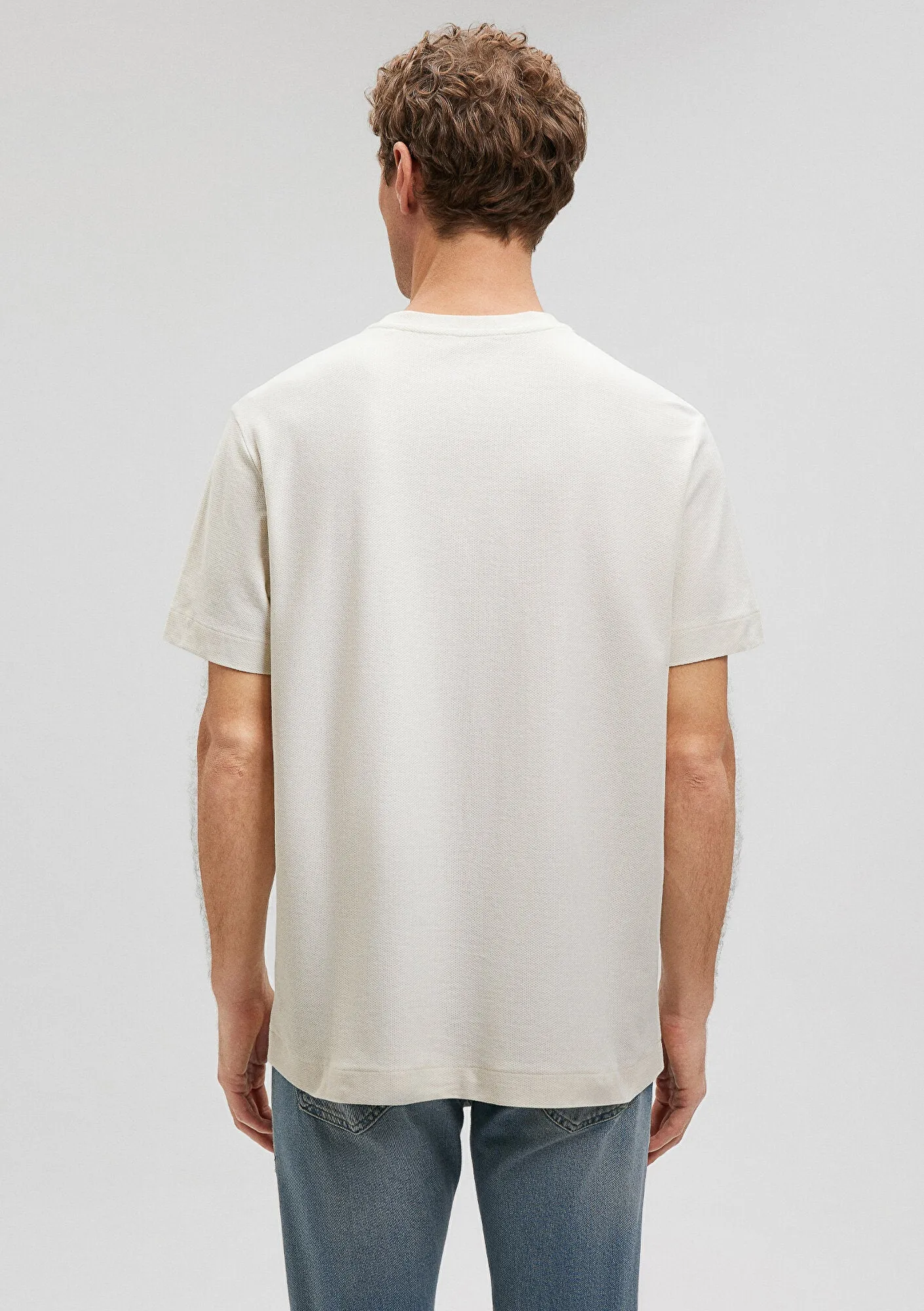 Textured Beige T-Shirt