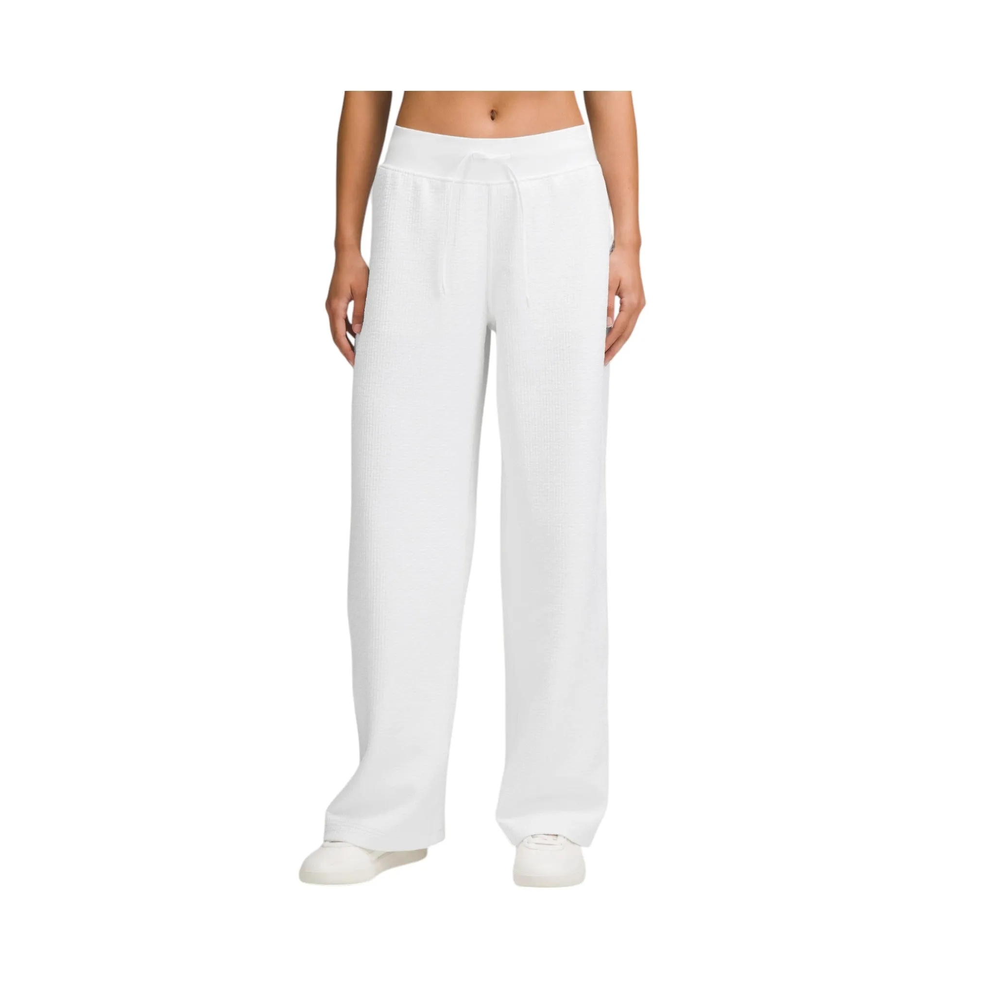 Textured High-Waist Wide-Leg Track Pants